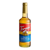 Torani Salted Honey Butter Flavoring Syrup 750 mL Glass Bottle - 12/Case