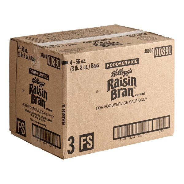 Kellogg's Raisin Bran 56 oz. Bag Cereal - 4/Case