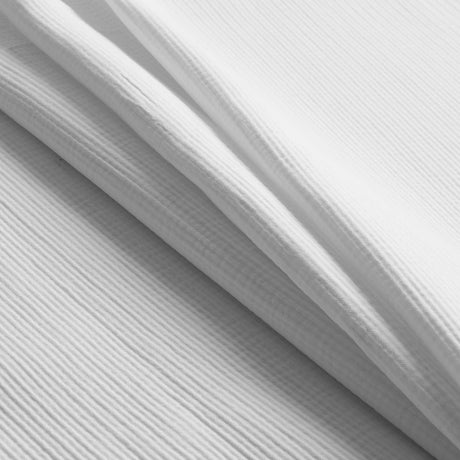 Italian White Textured Cotton-Poly Woven