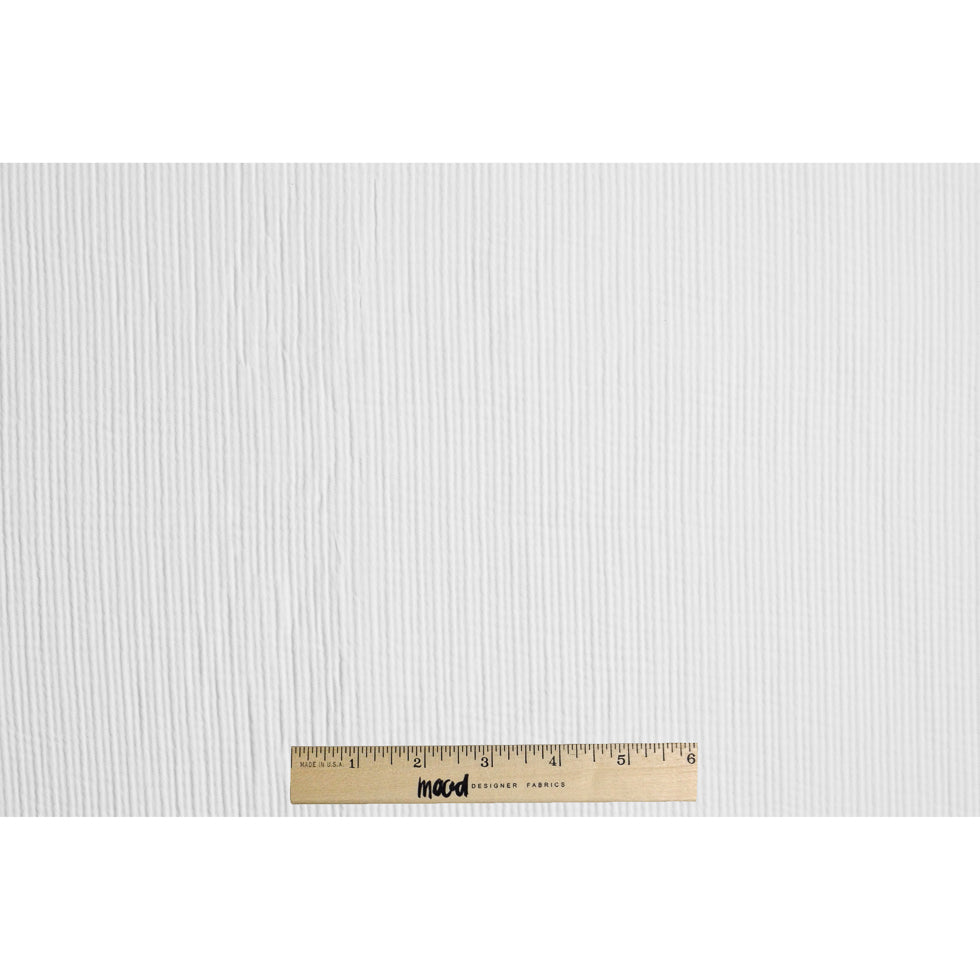 Italian White Textured Cotton-Poly Woven