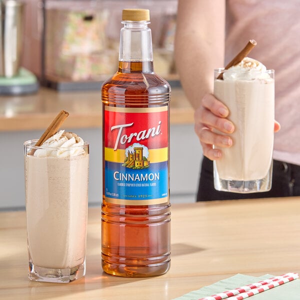 Torani Cinnamon Flavoring Syrup Plastic Bottle 1 Liter - 6/Case