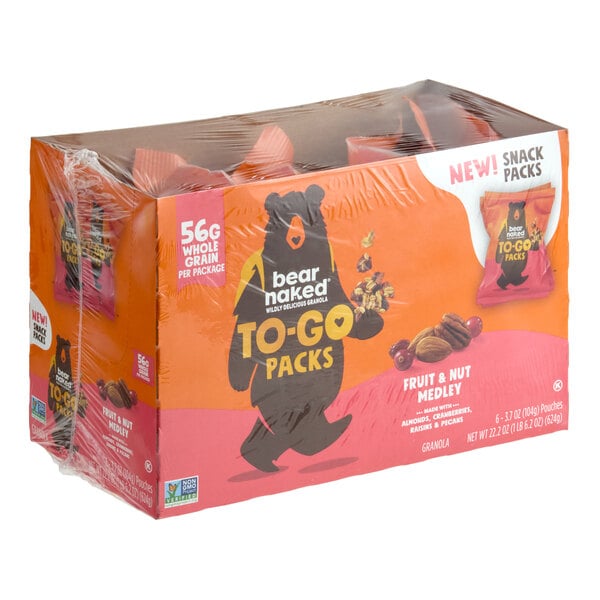 Bear Naked Fruit and Nut Medley Granola To-Go Packs 3.7 oz. - 36/Case