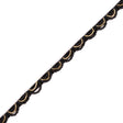Black and Gold Beaded Scalloped Trim - 0.5"