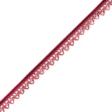 Italian Pink Velvet and Lace Trimming - 0.5"