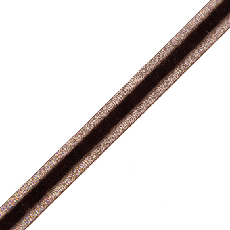Brown Velvet and Sheer Ribbon - 0.625"
