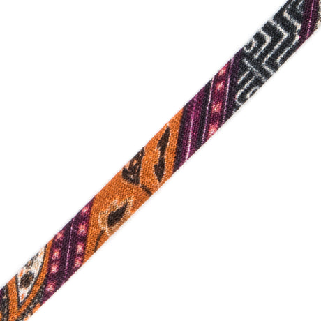 Purple and Orange Printed Fabric Tubing - 0.25"