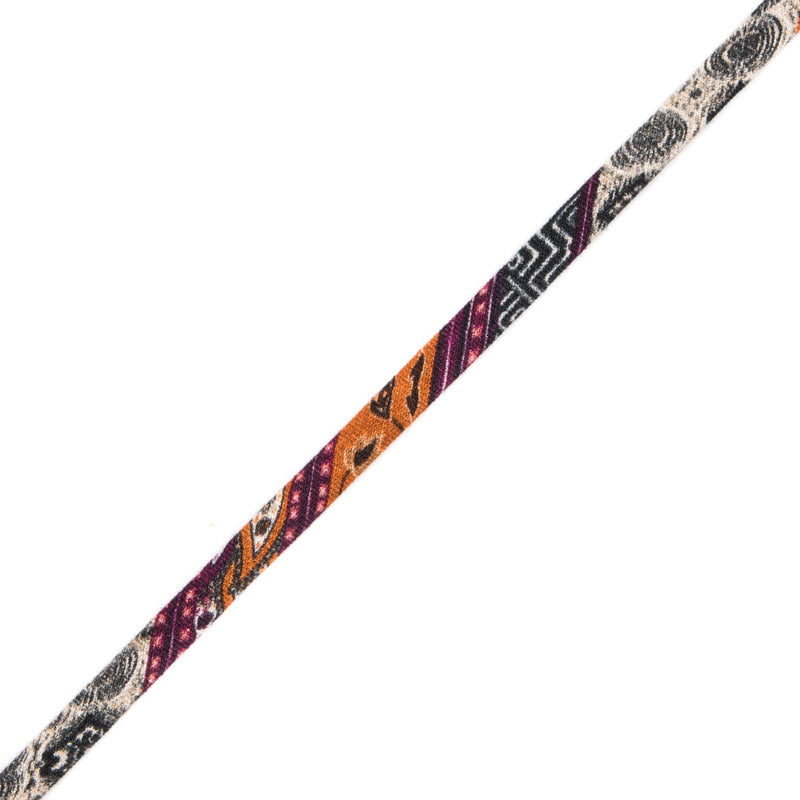 Purple and Orange Printed Fabric Tubing - 0.25"