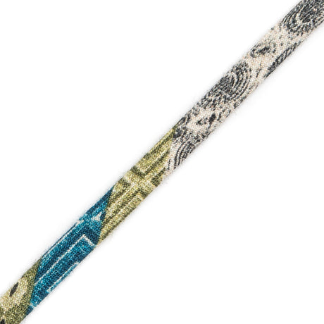 Blue and Green Printed Fabric Tubing - 0.25"