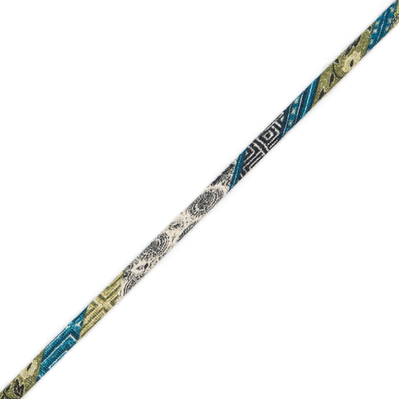Blue and Green Printed Fabric Tubing - 0.25"