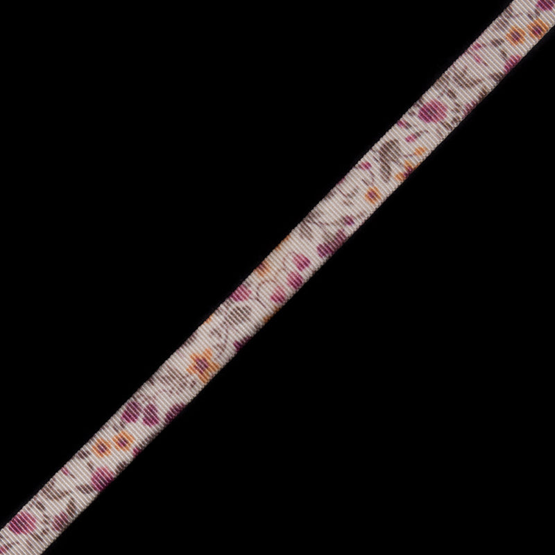 Pink Floral Printed Grosgrain Ribbon - 0.375"