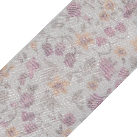 Pink Floral Printed Sheer Ribbon - 1.5"