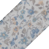 Blue Floral Printed Sheer Ribbon - 1.5"