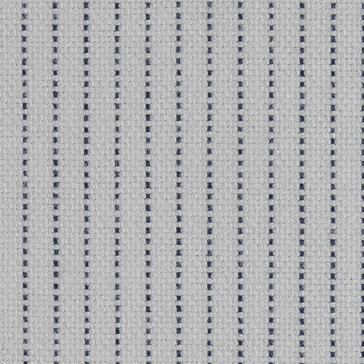 White and Navy Pinstripes Cotton Shirting