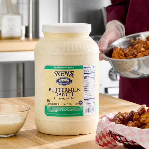 Ken's Foods 1 Gallon Buttermilk Ranch Dressing and Dip - 4/Case