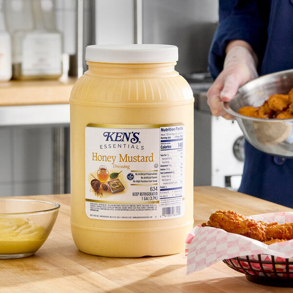 Ken's Foods 1 Gallon Essentials Honey Mustard Dressing - 4/Case