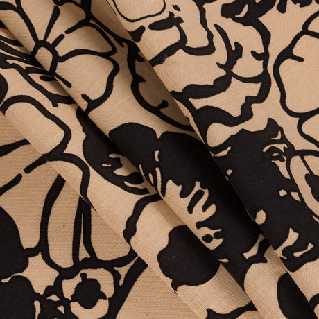 Marzipan/Black Floral Printed Woven