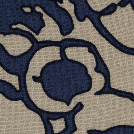 Creme Brulee/Muted Navy Floral Printed Woven
