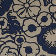 Creme Brulee/Muted Navy Floral Printed Woven