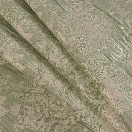 Metallic Green/Ivory Abstract Brocade
