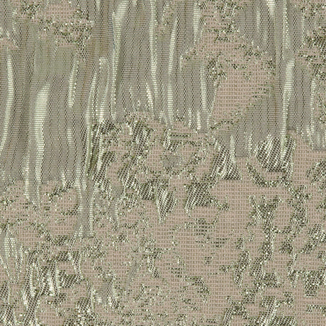 Metallic Green/Ivory Abstract Brocade