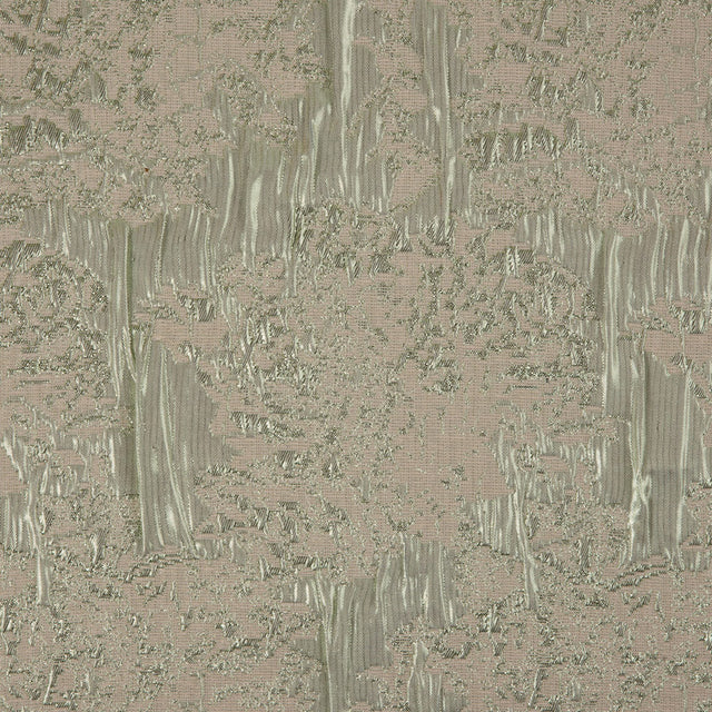 Metallic Green/Ivory Abstract Brocade