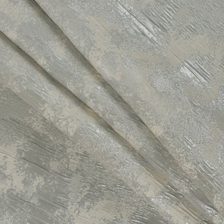 Metallic Silver/Ivory Abstract Brocade