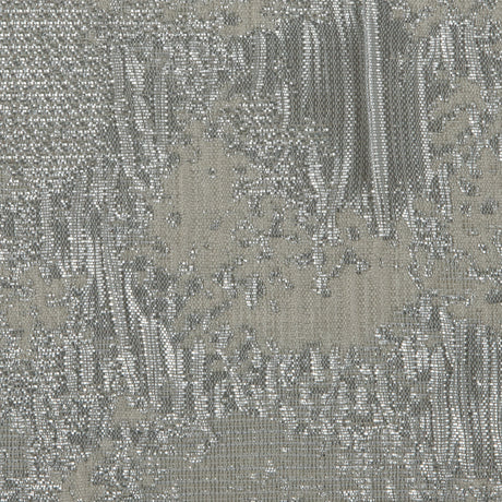 Metallic Silver/Ivory Abstract Brocade