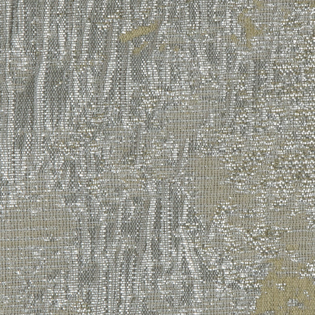 Metallic Silver/Lime/Ivory Abstract Brocade