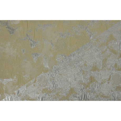 Metallic Silver/Lime/Ivory Abstract Brocade