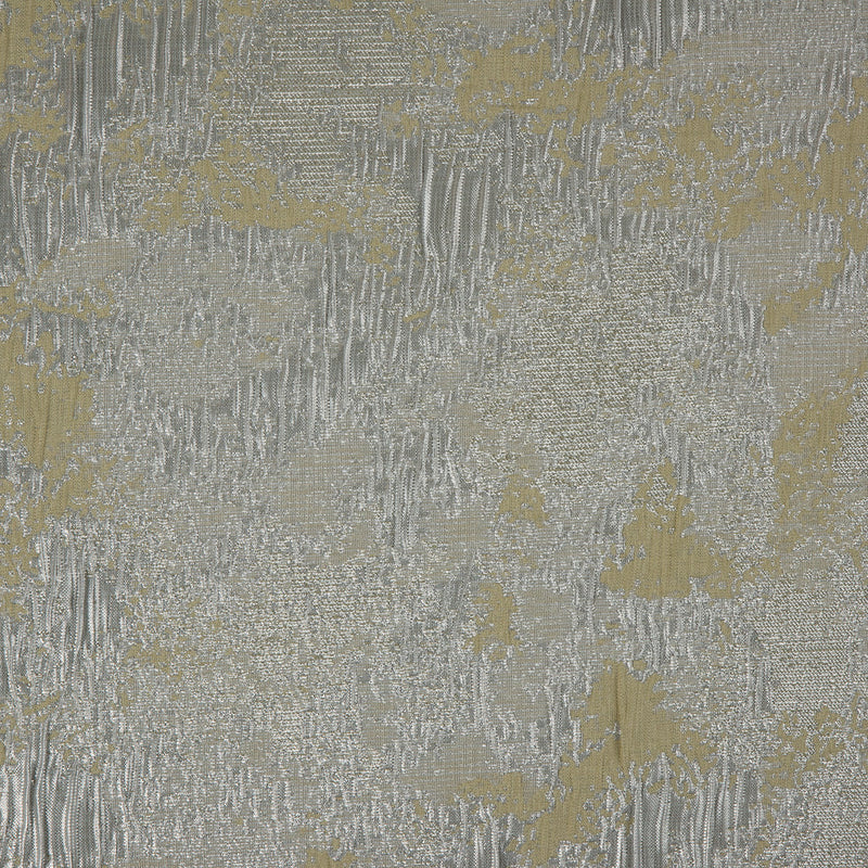 Metallic Silver/Lime/Ivory Abstract Brocade