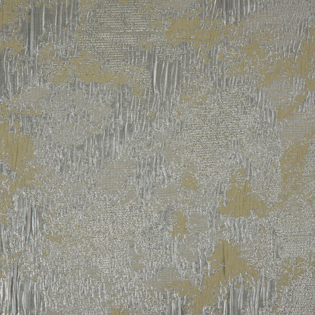 Metallic Silver/Lime/Ivory Abstract Brocade