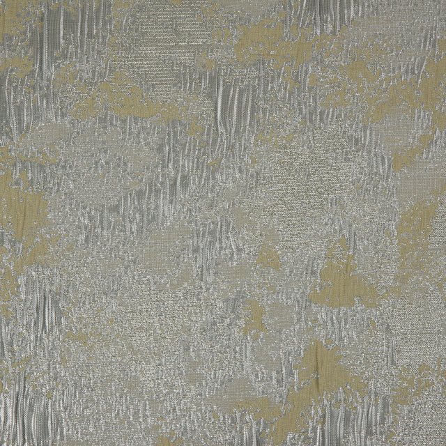 Metallic Silver/Lime/Ivory Abstract Brocade