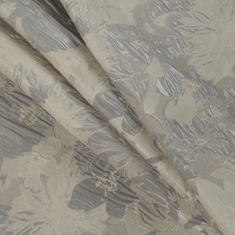 Metallic Silver/Ivory Floral Jacquard