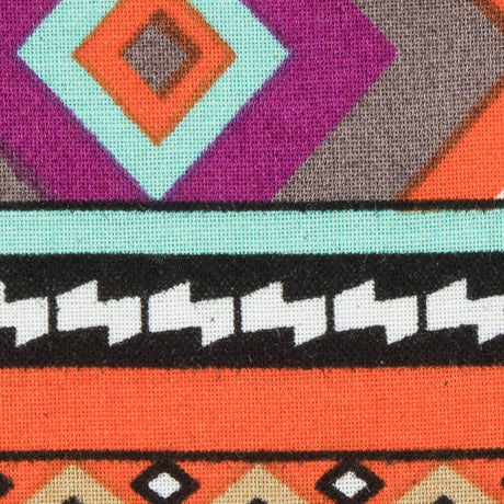 Purple/Orange/Blue Navajo Tribal Printed Rayon Woven