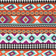 Purple/Orange/Blue Navajo Tribal Printed Rayon Woven