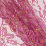 MetallicGold/Pink Fine Floral Lace w/ Scalloped Edges