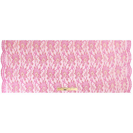 MetallicGold/Pink Fine Floral Lace w/ Scalloped Edges