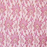 MetallicGold/Pink Fine Floral Lace w/ Scalloped Edges