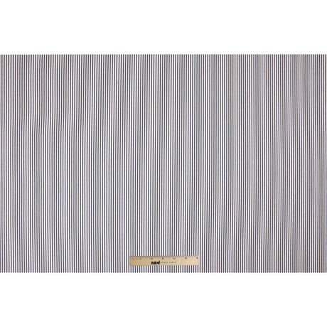 White/Navy Chalk Striped Stretch Cotton Woven
