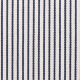 White/Navy Chalk Striped Stretch Cotton Woven
