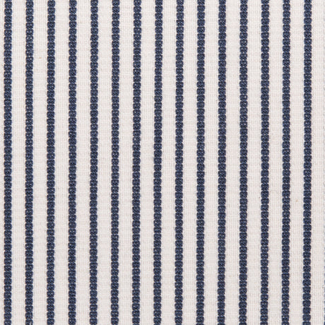 White/Navy Chalk Striped Stretch Cotton Woven