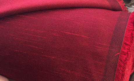 Burgundy Red Polyester Dupioni Fabric - Burgundy Red, 58" Width (1 Yard)