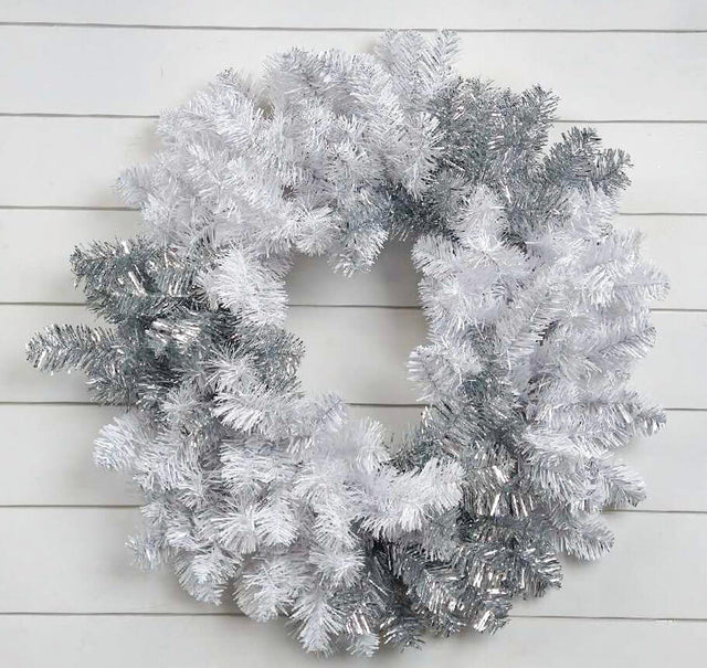 30” Caprico Silver & White Wreath