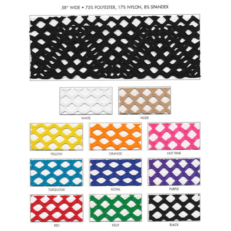 Poly Nylon Mesh Fabric - Black, 58" Wide (1 Yard)