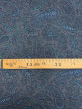 Cotton Stretch Knitted Fabric in Gray Blue Print