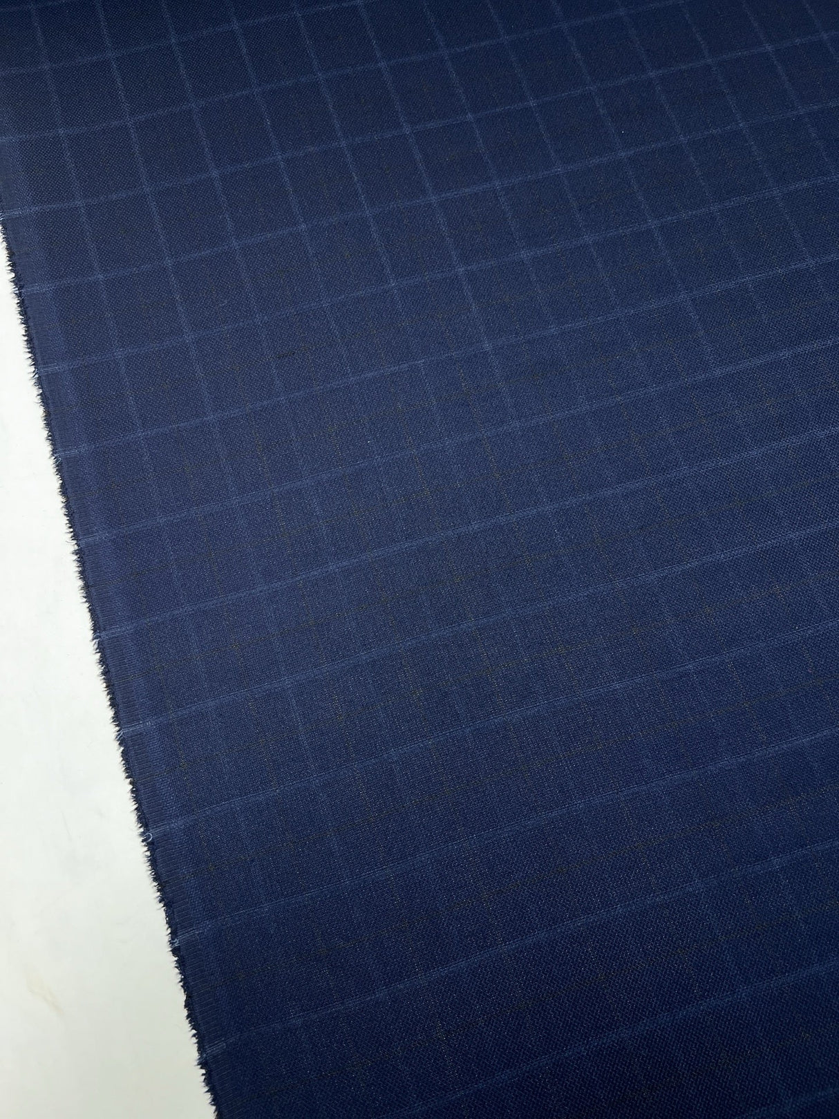 Polyamide Checked Suiting Fabric Blue Black