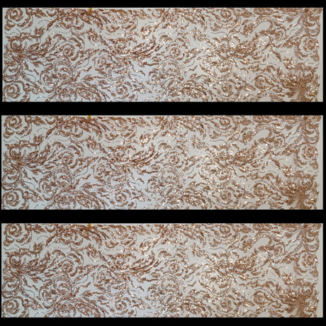Beaded Sequined Lace Fabric 100% Polyester Net Mesh