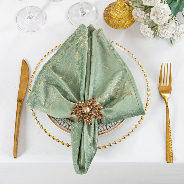 Velvet Dinner Napkins 20x20 Sage Green