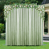 Velvet Backdrop Curtain Drape Panel 16 ft x 57 in Sage Green