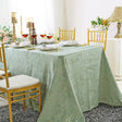 Rectangular Velvet Tablecloth 90x132 Sage Green
